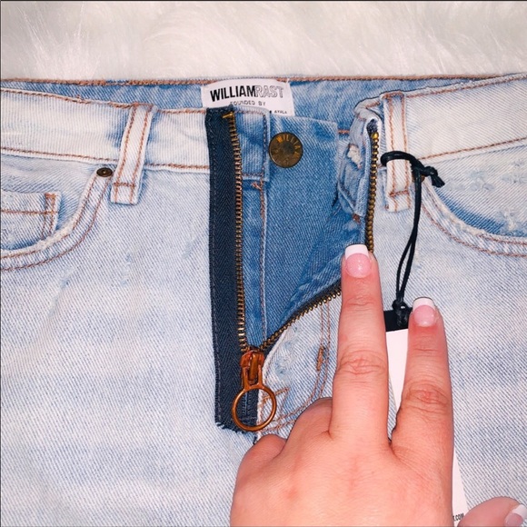 NEW WILLIAM RAST Distressed Denim High-Waist Skirt - Picture 3 of 8